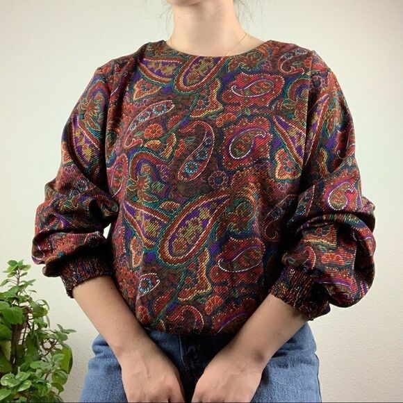 Vintage 80s paisley blouse  - Picture 1 of 6